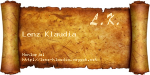 Lenz Klaudia névjegykártya